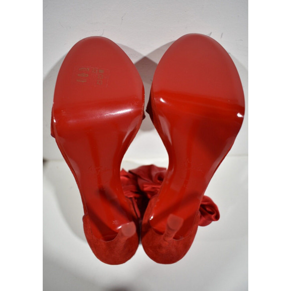 Christian Louboutin Torrida Alta 150 Loubi Red Silk Platform Sandal Heel Pump 42 - Picture 12 of 12
